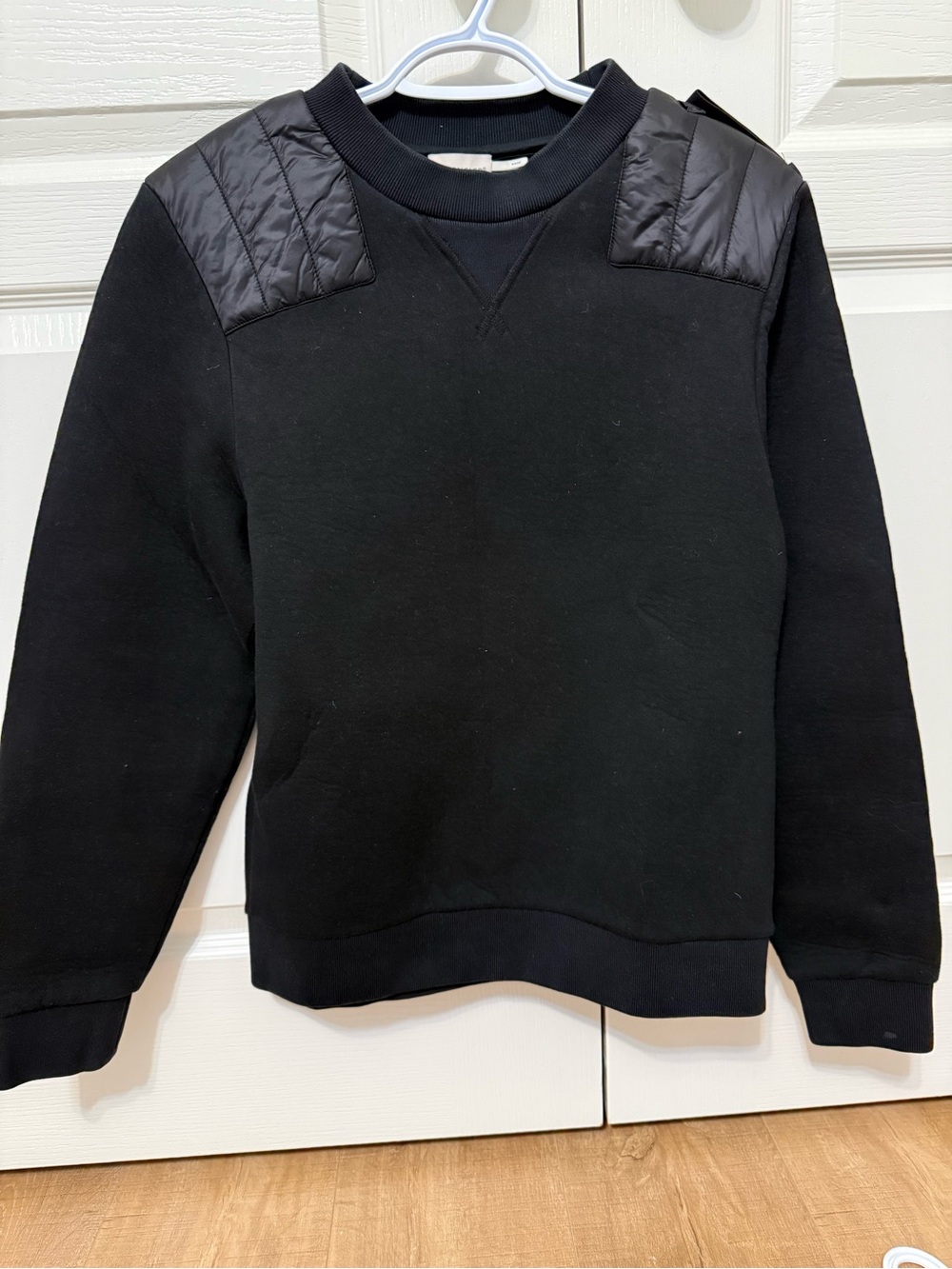 Moncler Black Quilted-Panel Crewneck Sweatshirt